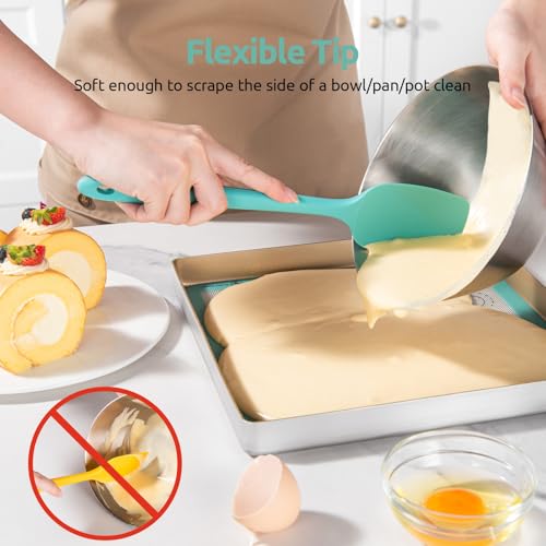 U-Taste 600ºF Heat Resistant Silicone Spatulas for Cooking, 4Pcs/Aqua Sky - color: AquaSky