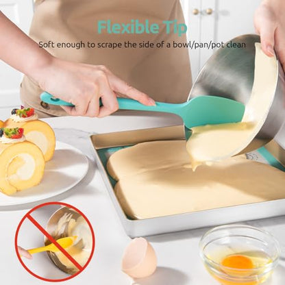 U-Taste 600ºF Heat Resistant Silicone Spatulas for Cooking, 4Pcs/Aqua Sky - color: AquaSky
