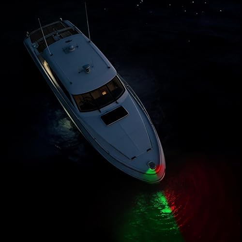 Obcursco Boat Navigation Lights, Red and Green LED Light, Boat Accessories - color: Black