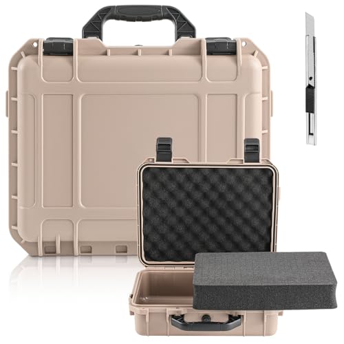 Relaxweex 14.3 x 11.4 x 4.5 Inch Hard Case, Grid Shell, Tan - color: Tan, size: 14.3 x 11.4 x 4.5 Inch, style: Grid Shell