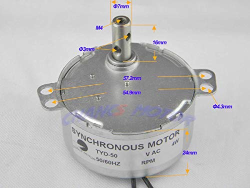 CHANCS Electric Synchron Motor Micro Motor TYD-50 110V 30-36RPM Microwave Fan in AC Motor Mini Gear Motor - size: 30/36RPM CW/CCW