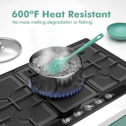 ChefAide 4 Pieces Silicone Spatulas Set, Heat Resistant Rubber Spatula - color: Sage, size: 4 pieces