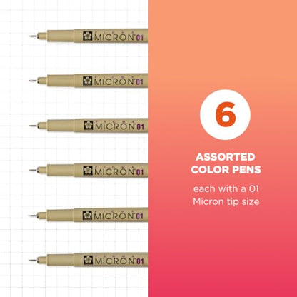 Sakura .25mm Pigma Micron Pen Set - 6PK/Multi - style: 01 Tip