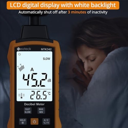 Neoteck 30-130dB Decibel Meter with A/C Weighted Digital Sound Level Meter