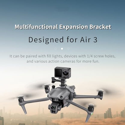 Camera Adapter Mount for DJI Air 3 Drone Carry Bracket Top Extension Camera Adapter Bracket Mount 1/4 Screw Compatible for Insta360 Action Camera/LED Flight Light