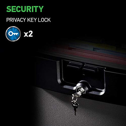 SentrySafe Black Fireproof and Waterproof Safe, File Folder and Document Box with Key Lock, 14.3 x 15.5 x 13.5 inches, HD4100