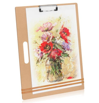 13"x17" Drawing Board with Clip, Rubber Bands and Carry Handle - size: 13"x17", 1 Pack