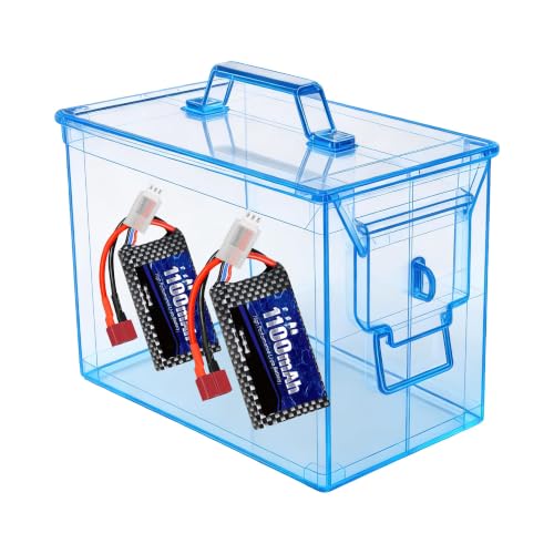RC Battery Storage Box, Steel Ammo Can for LiPo Packs & Gear - size: 13" x 7.3" x 9"