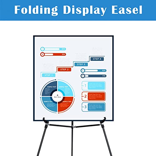 Falling in Art 63" High Black Aluminum Display Easel Stand, Up to 25lbs - style: Black-1 Pack
