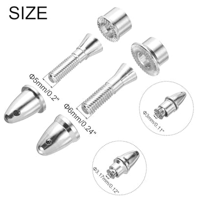MECCANIXITY Propeller Adapter RC Plane Airplane Spinners, 3/3.17mm Aperture and 5/6mm Output Axle Propeller Adapter Saver for Shaft Brushless Motor Speed Controllers, Pack of 4 - size: 3/3.17mm x 5/6mm