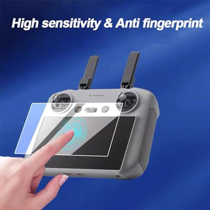 Controller Protective Silicone Case Cover+HD Screen Protector Films for DJI Mini 4 Pro/DJI Air 3/DJI Neo Drone RC 2 Remote Control Accessories(Black)