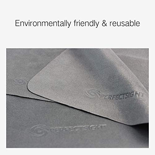 PERFECTSIGHT Microfiber Cleaning Cloth | Eyeglass Lens Cleaner [6 Pack, 5.7x6.7 Inch] Glasses, Phone, Camera, Computer Screen Cleaning | Safe for All Coated Lenses - color: Grey, size: 6 Pack