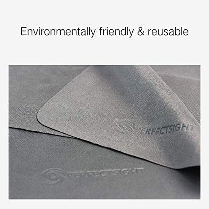 PERFECTSIGHT Microfiber Cleaning Cloth | Eyeglass Lens Cleaner [6 Pack, 5.7x6.7 Inch] Glasses, Phone, Camera, Computer Screen Cleaning | Safe for All Coated Lenses - color: Grey, size: 6 Pack