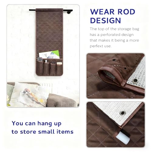 Armchair Caddy for Recliner, Non Slip Sofa Arm Organizer, Dark Brown - color: Dark Brown