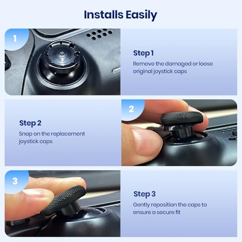 NEWDERY Joystick Replacement Grip Caps for PS5/PS4 Controller - color: Black