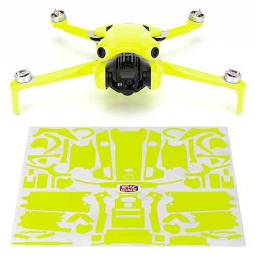 WRAPGRADE Skin Stickers Compatible with DJI Mini 4 Pro | Full Wrap (Neon Yellow) - color: Neon Yellow