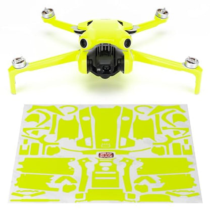 WRAPGRADE Skin Stickers Compatible with DJI Mini 4 Pro | Full Wrap (Neon Yellow) - color: Neon Yellow