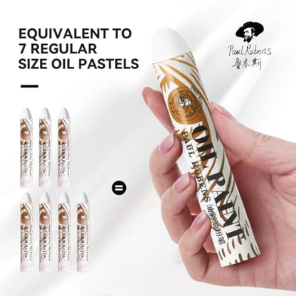 Paul Rubens Jumbo White Oil Pastels, 2 Pack 60g for Artists & Beginners - color: White