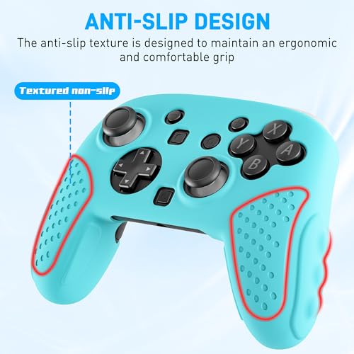 Soft Switch 2 Pro Controller Case, Anti-Slip Silicone Cover Skin Compatible with Nintendo Switch 2 Pro Controller 2025, Ergonomic Comfort Grip Design Shell Protector - Blue - color: Blue
