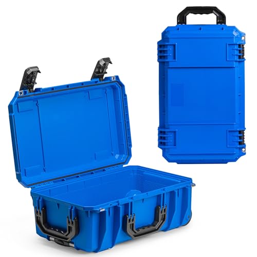 Seahorse 830 Professional Carry On Suitcase, TSA Approved, Mil Spec, IP67 Waterproof, USA Made Secure Lockable Protective Wheeled Hard Case for Travel Enthusiasts - color: Blue, style: 830 Empty