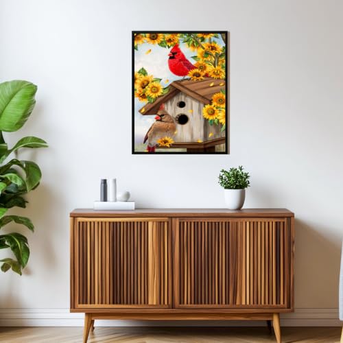 xcemhil Cardinal Diamond Art Kits for Adults, Bird 5D Diamond Painting Kits - color: 09-Bird, size: 12x16 inch