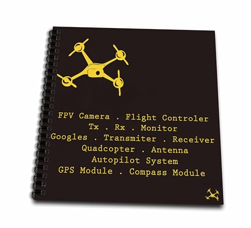 Drawing Book 8 x 8 inch - Black and Yellow Drone with DIY Accelerometer Gyroscope Brushless Motor GPS KIKE CALVO Drone and Unmanned Vehicle Collection