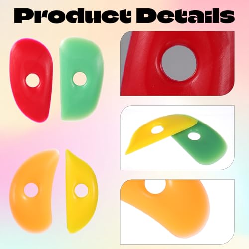 4 PCS Pottery Rib Tools Silicone Ribs Pottery Trimming Tools Soft Silicone Sculpting Tool Multi Styles Wheel Rib Tool for DIY Pottery-Shapes (Classic Style)