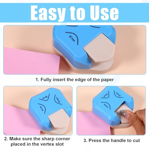 3 Pcs Paper Corner Rounder Punch 3 Hole Punch Paper Cutter 3 in 1
