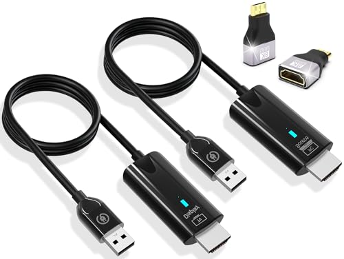 2026 Upgrade Wireless HDMI Transmitter and Receiver 328FT/100M, 4K Decode 1080P@60Hz Ultra HD Extender Kit Display Adapter, Plug & Play 5G+2.4G for Video/Audio to Monitor from TV Box/Laptop/Projector - color: Black