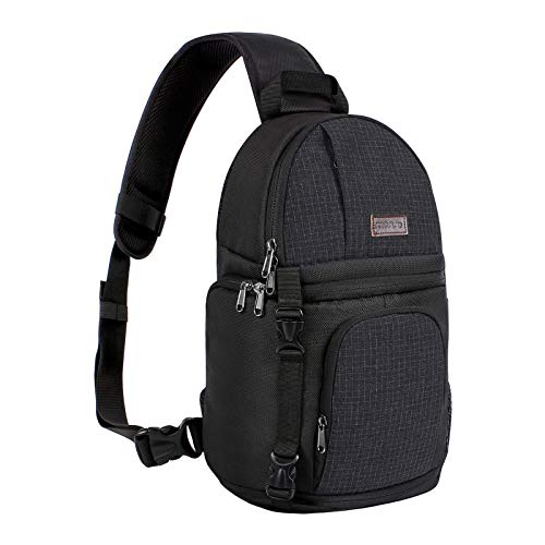 MOSISO Camera Sling Bag, Photography Shoulder Bag Compact Camera Backpack - color: Black