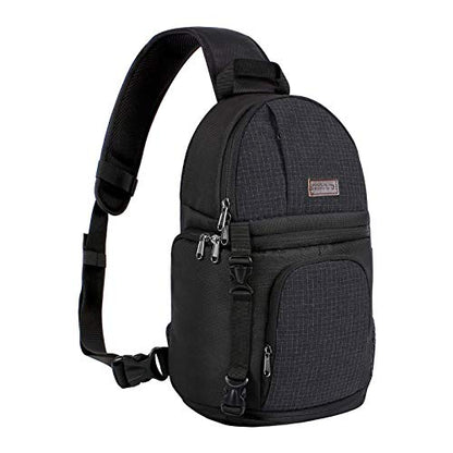 MOSISO Camera Sling Bag, Photography Shoulder Bag Compact Camera Backpack - color: Black