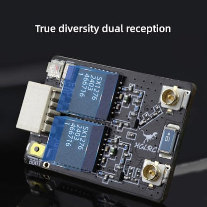 HGLRC ELRS Gemini RX Dual Diversity Receiver 2.4GHz ExpressLRS Nano Receiver with Dual RX Chains 2 Antennas TXCO Tech for FPV Drone Tiny Whooh Quadcopter