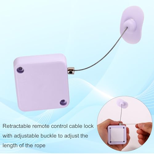 4 Pcs Retractable Remote Control Tether Locks, 6.7ft/2.04m Adjustable Security Control Cable Cord Remote Leash Lanyard for Showroom Office Home TV Remotes Gaming Controllers Tablets Keyboards (White)