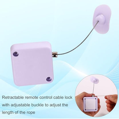 4 Pcs Retractable Remote Control Tether Locks, 6.7ft/2.04m Adjustable Security Control Cable Cord Remote Leash Lanyard for Showroom Office Home TV Remotes Gaming Controllers Tablets Keyboards (White)