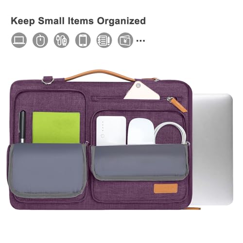 MOSISO 360 Protective Laptop Shoulder Bag, 17-17.3 inch Computer Bags - color: Argyle Purple, size: 17.3 inch