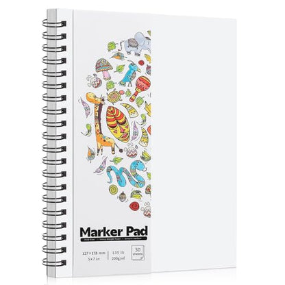 5×7 Marker Paper Pad, 30 Sheets, 200gsm Double-Sided Bleedproof Paper - size: 5×7 Inch (1 Pack)