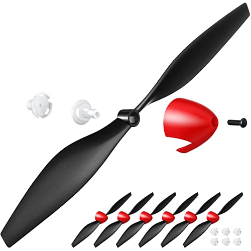 Riakrum 6 Sets Spare Rc Plane Propellers Airplane Carbon Fiber Nose Cone
