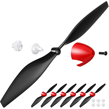 Riakrum 6 Sets Spare Rc Plane Propellers Airplane Carbon Fiber Nose Cone