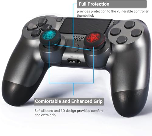 Soft Rubber Silicone Printing Thumb Grip Cover x 4 for PS5, PS4, Xbox Series X/S, Xbox One, Switch PRO Controller(Unspeakable Pack)