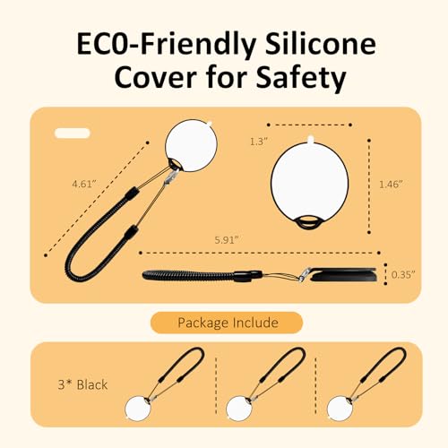 Magnetic Silicone Remote Control Holder with Security Cable 3 Pack Black - color: 3 Black, size: Square