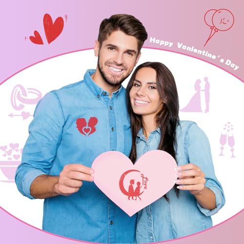 Augshy 56 Pack Valentine's Day Stencils, Reusable Craft Templates, 3 Inch - style: Valentines