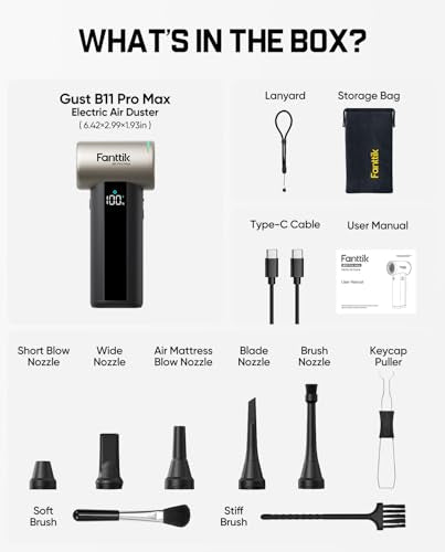 Fanttik B11 Pro Max Electric Air Duster with Powerbank Function (Champagne) - color: Champagne Gold