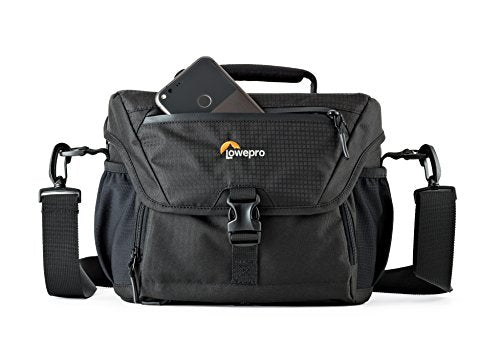 Lowepro LP37123, Nova 180 AW II Camera Bag, Waterproof, Customizable, Fits Pro-Depth DSLR with Lens, Compact Drone, 3-4 Additional Lenses, Flash, Black - color: Black