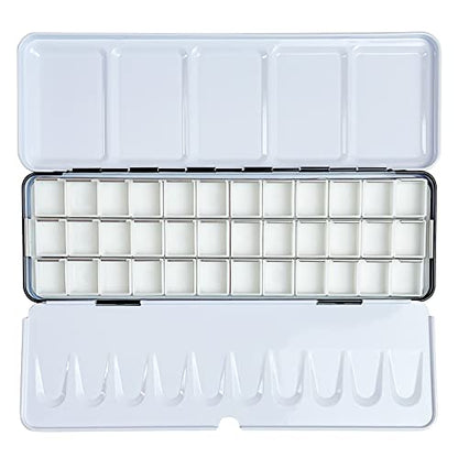 FCLUB Empty Watercolor Palette Paint Case - Medium Tin with 36 Half Pans - style: Tin with 36Pcs Half Pans