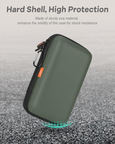 Large Classic Army-Green Case,Hard Shell Electronic Organizer Case - color: Greenish Gray