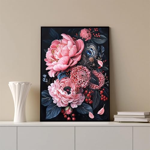 Flowers Diamond Art Kits for Adults, Feathers 5D Diamond Painting Kits - color: CM083