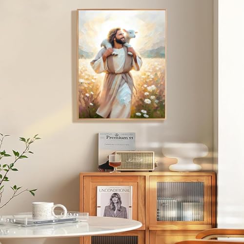 Jesus Paint by Numbers Kit for Adults Framed Canvas 12X16 in, Frameworkless - color: YH02677