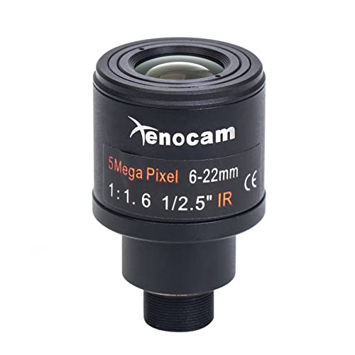 6-22mm 5.0 Megapixel 1/2.5" IR F1.6 CCTV Video Vari-Focal Zoom Lens for CCTV Security Camera - color: 6-22mm