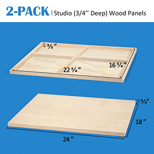 Falling in Art 2 Pack 18x24 Unfinished Birch Wood Panels Kit for Painting - size: 18*24 2-pack