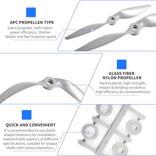 2 Pcs 7050 7"x5" Propeller, Gray Nylon, CCW - size: 2pcs 7*5